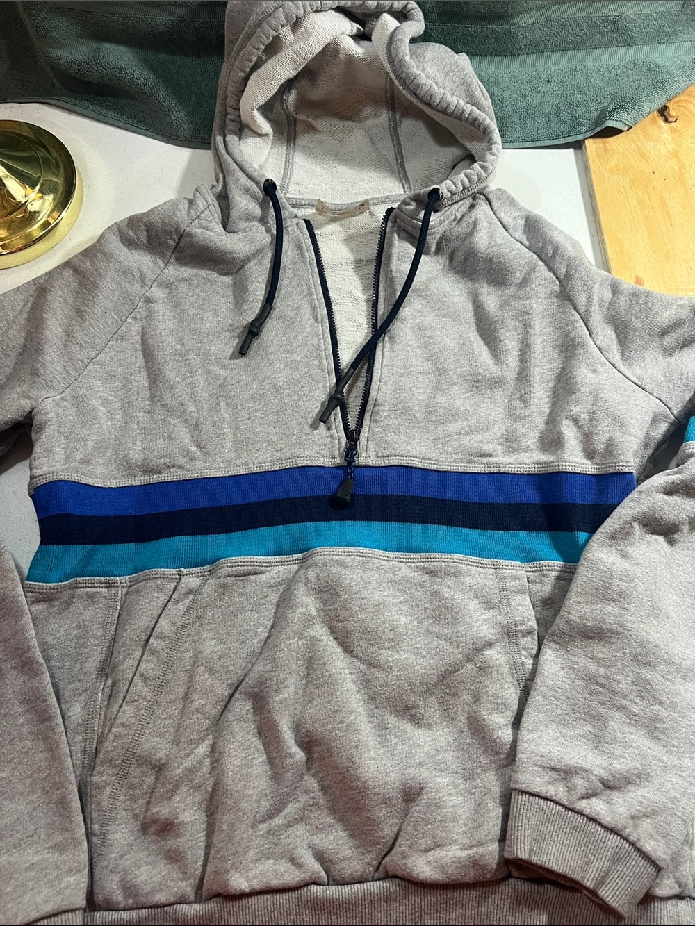 LNDR Antics half-zip hoodie in grey marl
